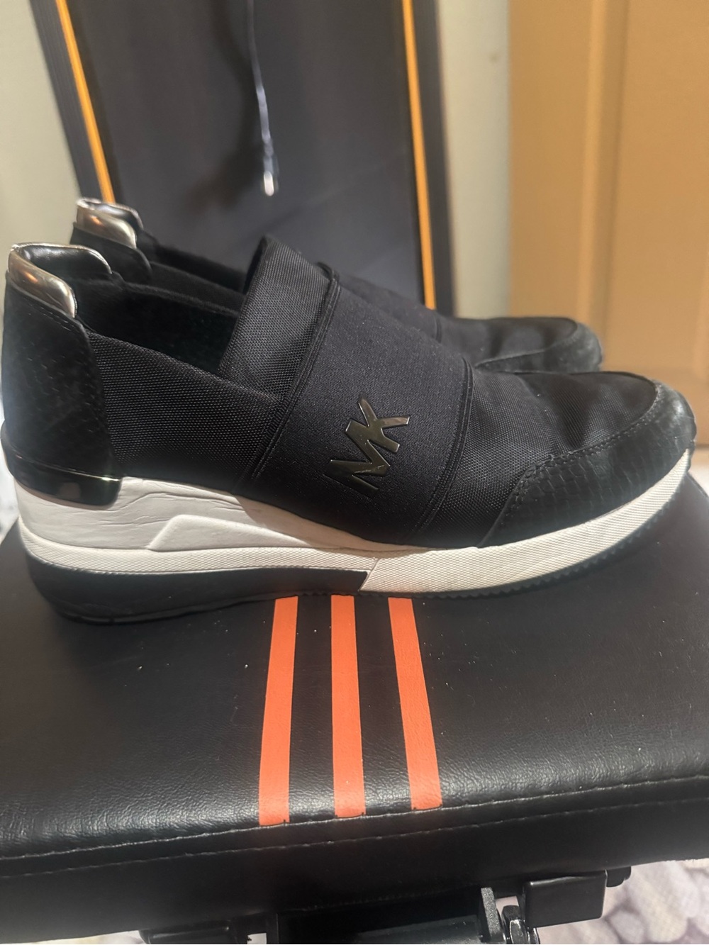 Michael Kors Black and White Slip-On Platform Sneakers